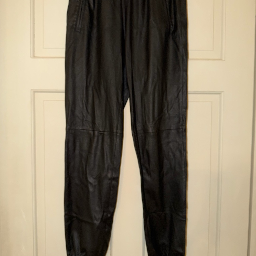 BCBG Black Pleather Joggers